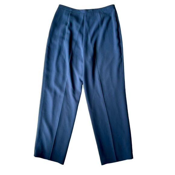 Casual Corner Annex Blue Straight Leg High Rise Lined Side Zip Pants Trousers 16 - Picture 2 of 10